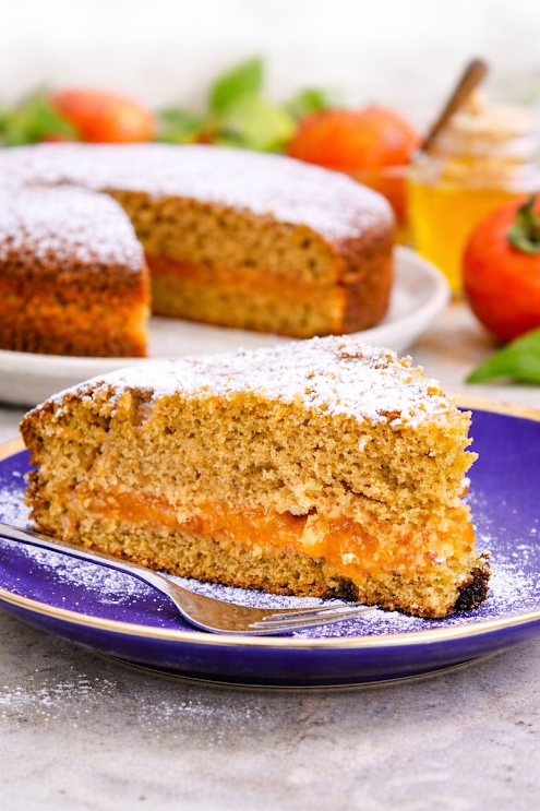 🍰Light & Airy Cake with Japanese Persimmon and Honey Filling